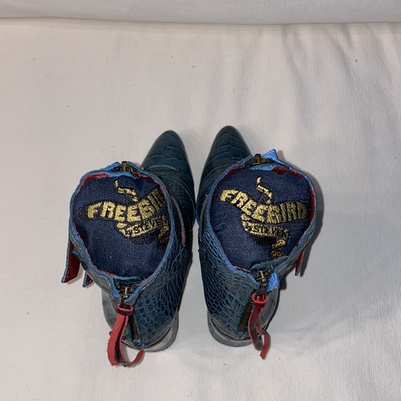 Freebird by Steven Joey Turquoise Croco Boots Size 6 LIKE NEW - Picture 7 of 12